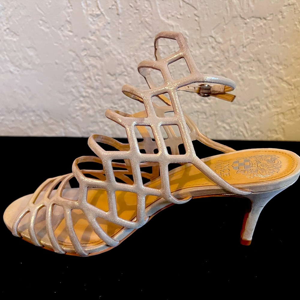 Vince Camuto Caged Gold Gladiator Heels SIze 8